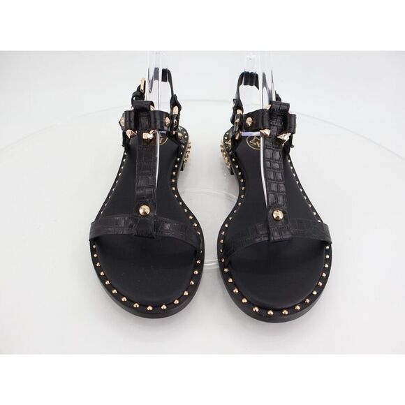 ASH Patsy Bis Croc Printed Embellished Flat Sandal Size 38 EU 7.5 - 8 US Black - Picture 3 of 10